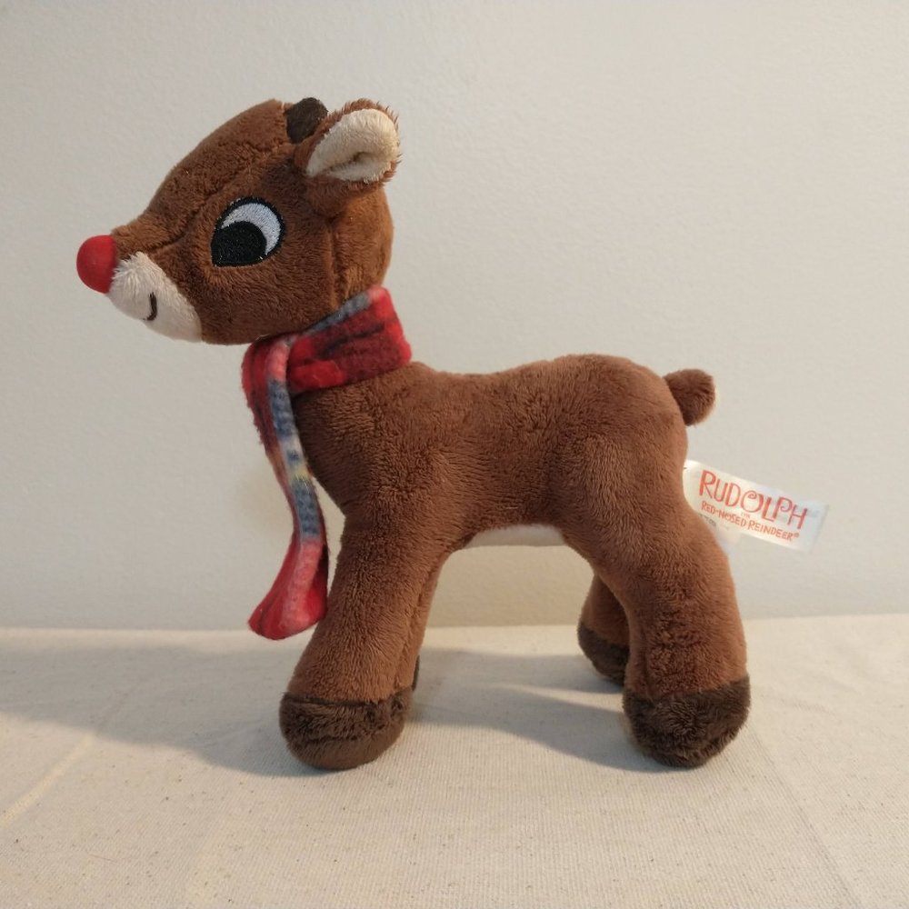 Rudolph The Red Nosed Reindeer With Winter Scarf 8" Plush Stuffed Animal